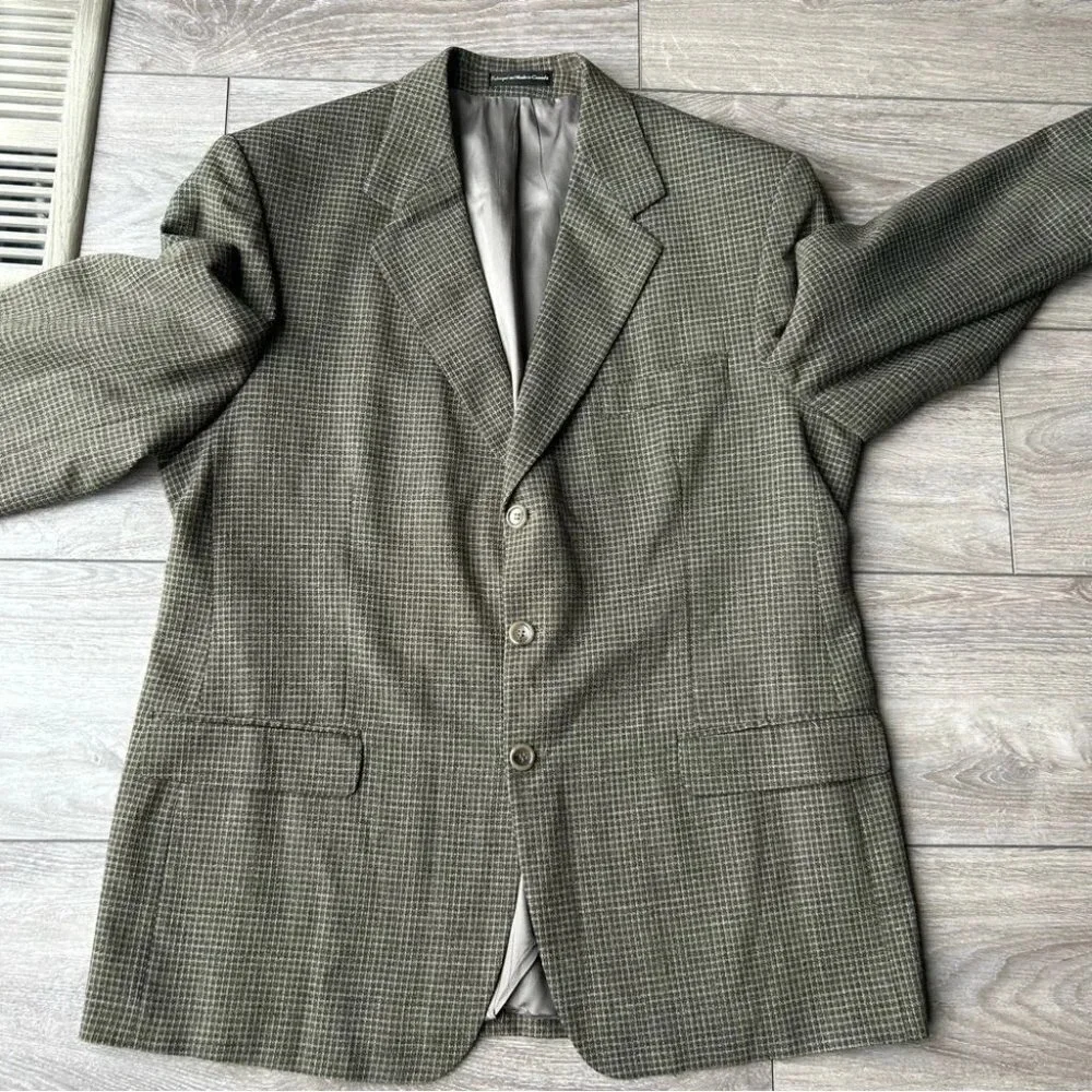 Vintage Moores Union Made Pure Wool High Twist Checked Blazer